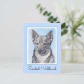 Carte Postale Peinture Suédoise Vallhund - Cute Original Chien A (Debout devant)