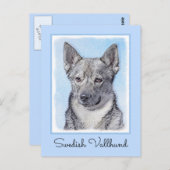 Carte Postale Peinture Suédoise Vallhund - Cute Original Chien A (Devant / Derrière)