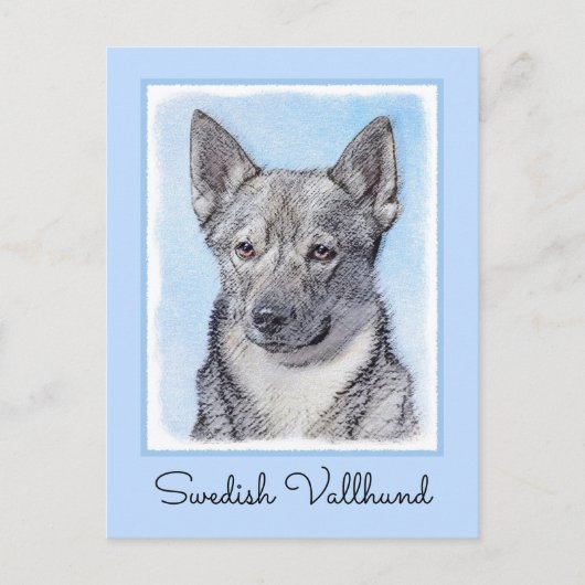Carte Postale Peinture Suédoise Vallhund - Cute Original Chien A (Devant)