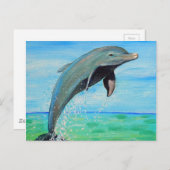 Carte Postale Peinture sur dauphin (Devant / Derrière)