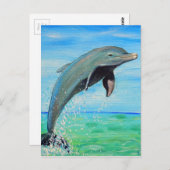Carte Postale Peinture sur dauphin (Devant / Derrière)