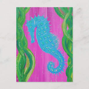 Carte Postale Peinture sur hippocampe