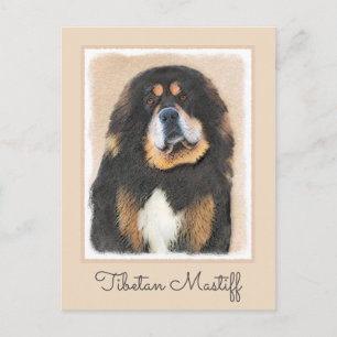 Carte Postale Peinture Tibétaine Mastiff - Joli art original chi