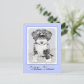 Carte Postale Peinture Tibétaine Terrier - Cute Original Chien A (Debout devant)