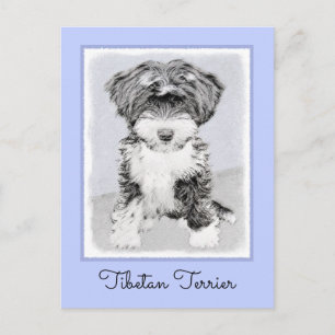 Carte Postale Peinture Tibétaine Terrier - Cute Original Chien A