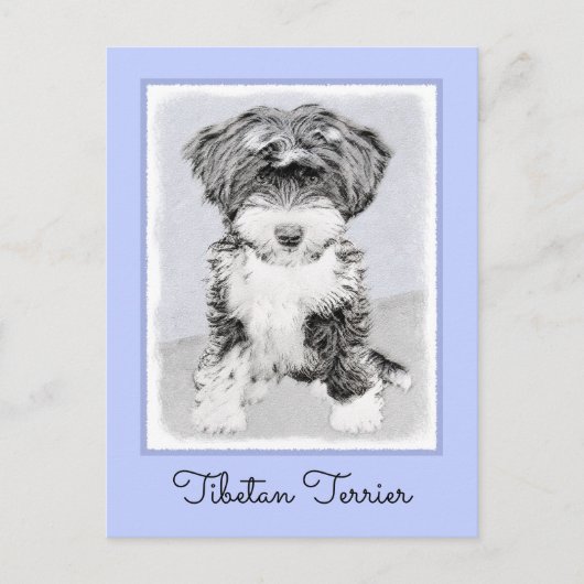 Carte Postale Peinture Tibétaine Terrier - Cute Original Chien A (Devant)