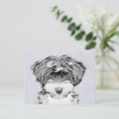 Carte Postale Peinture Tibétaine Terrier - Cute Original Chien A (Debout devant)