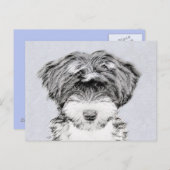 Carte Postale Peinture Tibétaine Terrier - Cute Original Chien A (Devant / Derrière)