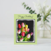 Carte Postale Peinture Tulip - Art Fleur original (Debout devant)