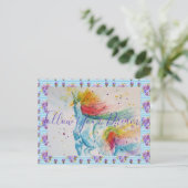 Carte Postale Peinture Unicorn Suivez vos rêves PostCard (Debout devant)