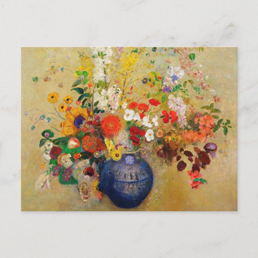 Carte Postale Peinture vintage à fleurs (Devant)