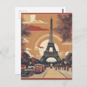 Carte Postale Peinture vintage à Paris (Devant / Derrière)