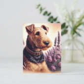 Carte Postale Peinture vintage Airedale Terrier (Debout devant)