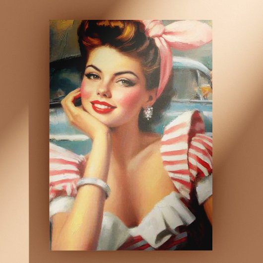 Carte Postale Peinture vintage magnifique pour fille