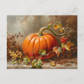 Carte Postale Peinture vintage orange Citrouille (Devant)