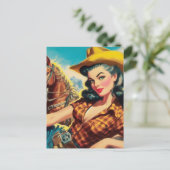 Carte Postale Peinture vintage pour fille (Debout devant)