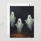 Carte Postale Peinture vintage sur fantôme (Devant / Derrière)