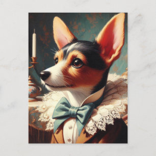 Carte Postale Peinture vintage Toy Fox Terrier