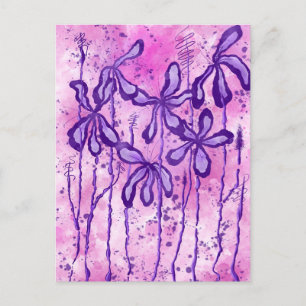 Carte Postale Peinture violet/rose et lamelles
