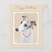 Carte Postale Peinture Whippet - Jolie art original chien (Devant)