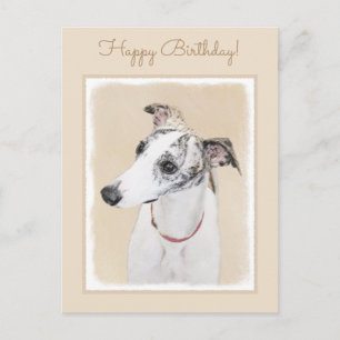Carte Postale Peinture Whippet - Jolie art original chien