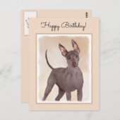 Carte Postale Peinture Xoloitzcuintli - Cute Original Chien Art (Devant / Derrière)