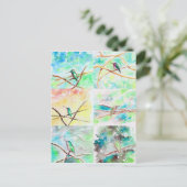 Carte Postale Peintures à l'aquarelle des colibris (Debout devant)