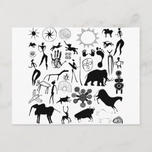 Carte Postale Peintures rupestres - art primitif