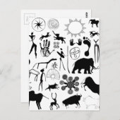 Carte Postale Peintures rupestres - art primitif (Devant / Derrière)