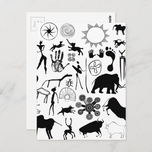 Carte Postale Peintures rupestres - art primitif (Devant / Derrière)