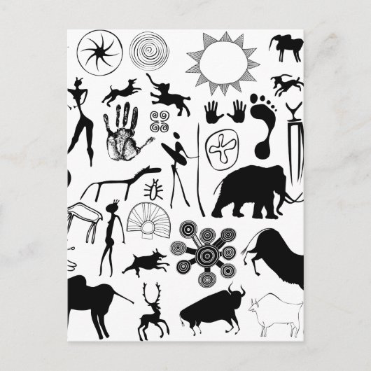 Carte Postale Peintures rupestres - art primitif (Devant)