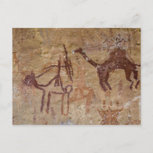 Carte Postale Peintures rupestres préhistoriques avec des chamea