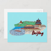 Carte Postale Pékin, Chine Célèbre (Devant / Derrière)