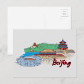 Carte Postale Pékin, Chine Célèbre (Devant / Derrière)