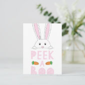 Carte Postale Peking rose et blanc Bunny Pâques Peek-A-Boo (Debout devant)