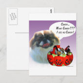 Carte Postale Pekingese Halloween Candy (Devant / Derrière)