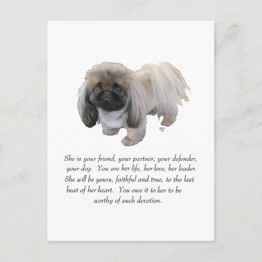 Carte Postale Pekingese Keepsaké - Femme (Devant)