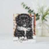Carte Postale Pekingese mignon Chien chiot (Debout devant)