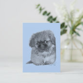 Carte Postale Pekingese Puppy Blue (Debout devant)
