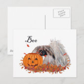 Carte Postale Pékinois Halloween (Devant / Derrière)