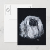 Carte Postale Pékinois Noir & Blanc (Devant / Derrière)
