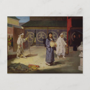 Carte Postale Pèlerin japonais de retour du Mont Fusi Yama