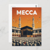 Carte Postale Pèlerinage du Hadj à La Mecque Islamique (Devant / Derrière)