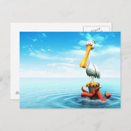 Carte Postale Pélican (Devant / Derrière)