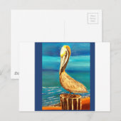 CARTE POSTALE PÉLICAN (Devant / Derrière)