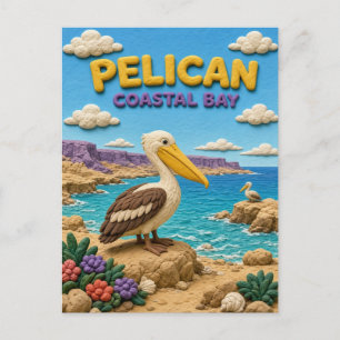 Carte Postale Pélican, argile de baie côtière