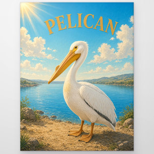 Carte postale Pelican Coastal Bay Watercolor GeoSa
