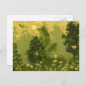 Carte Postale Pelouse d'été, peinture en laine, nuances vert pay (Devant / Derrière)