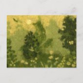 Carte Postale Pelouse d'été, peinture en laine, nuances vert pay (Devant)