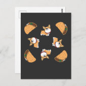Carte Postale Pembroke Welsh Corgi Chien et Mexicain Taco Lover (Devant / Derrière)